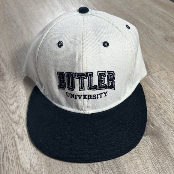 Vintage Butler Bulldogs Hat Snapback College Wool White Cap Made in USA - Picture 1 of 8
